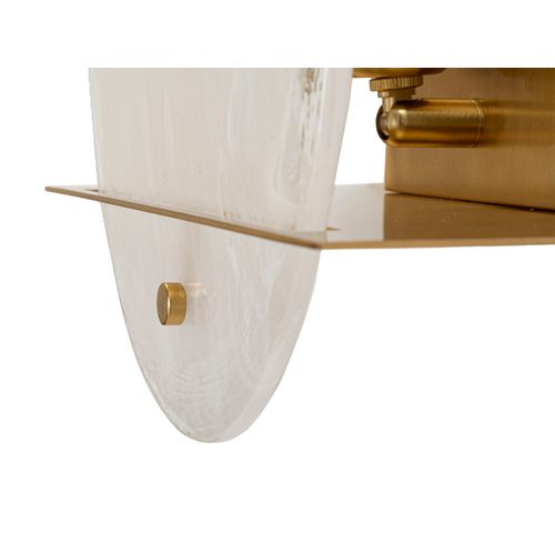 Applique Murale Ronde En Métal Doré Et Verre 20x11x25 Cm