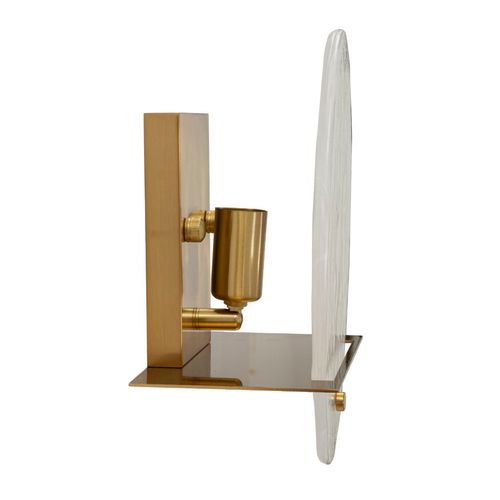 Applique Murale Ronde En Métal Doré Et Verre 20x11x25 Cm