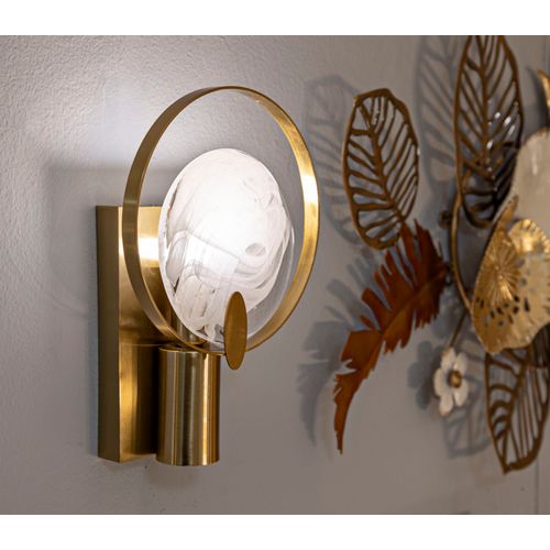 Applique Murale En Métal Doré Et Verre Fumé 20x10x29 Cm