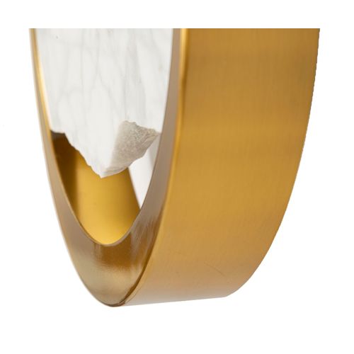 Applique Murale Ronde En Métal Doré Et Verre Effet Marbre 24x6x24 Cm