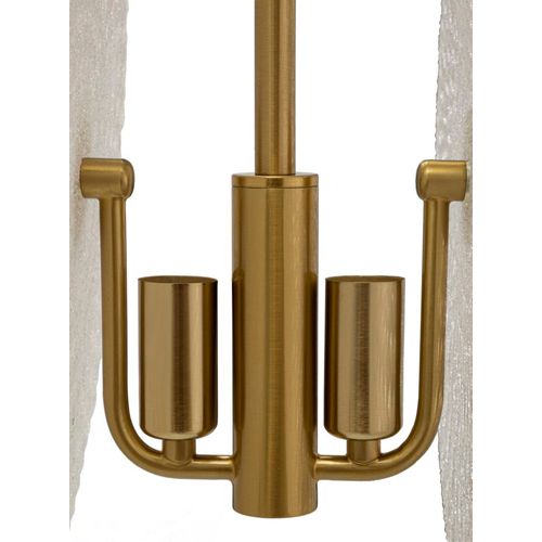 Suspension Métal Doré Et Verre Blanc 2 Lumières 35x18x80 Cm Élégante