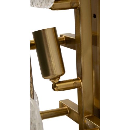 Applique Murale 5 Lumières Métal Doré Avec Verre Relief 24x13x76 Cm