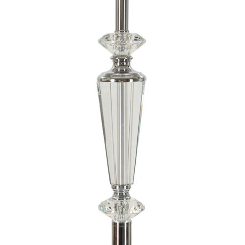 Lampadaire Élégant 40x40x164 Cm Métal Argenté Avec Abat-jour Gris