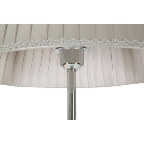 Lampadaire Élégant 40x40x164 Cm Métal Argenté Avec Abat-jour Gris