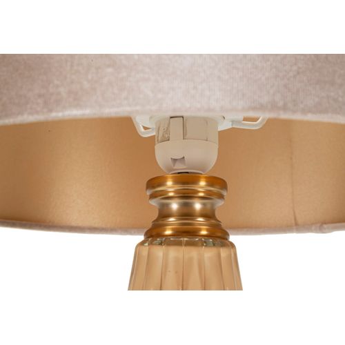 Lampe à Poser Perly En Verre Et Métal 36,5×36,5×68,5 Cm Avec Abat-jour Neutre