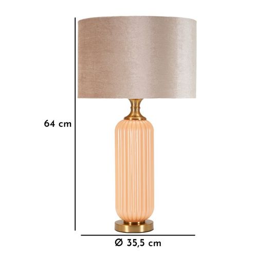 Lampe à Poser Perly En Verre Et Métal 35×35×64 Cm Avec Abat-jour Neutre