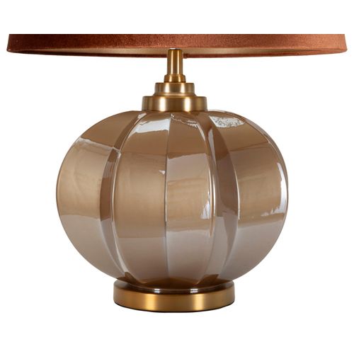 Lampe à Poser Prague En Verre Et Métal 40,5×40,5×57 Cm Avec Abat-jour Beige