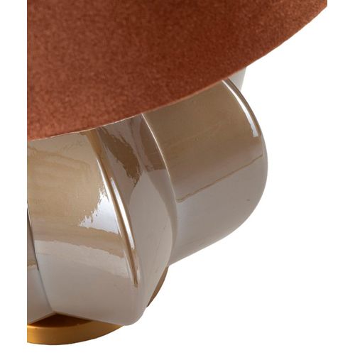 Lampe à Poser Prague En Verre Et Métal 40,5×40,5×57 Cm Avec Abat-jour Beige