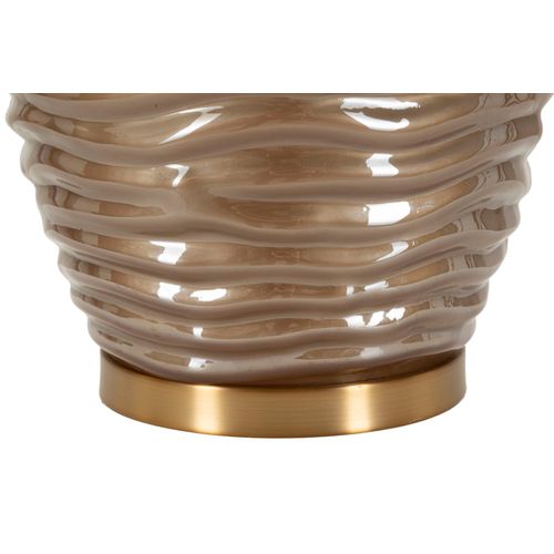 Lampe à Poser Prague En Verre Et Métal 45,5×45,5×79 Cm Avec Abat-jour Beige