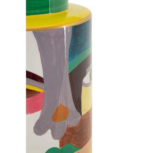 Lampe à Poser Moderne En Céramique 40×40×65 Cm Visage Stylisé Multicolore
