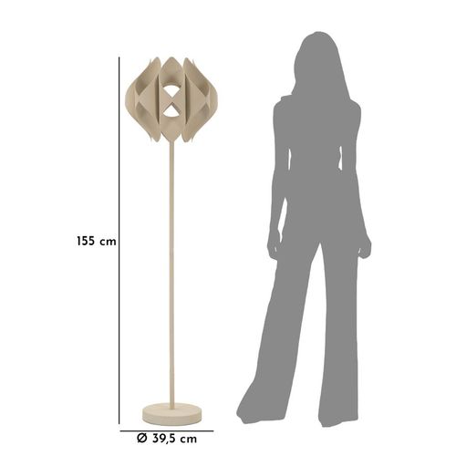 Lampadaire Moderne Sculptural 39,5x155 Cm Métal Crème Élégant Et Contemporain