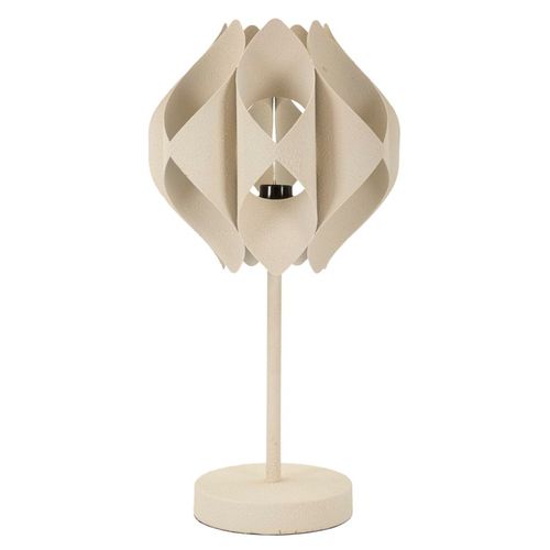 Lampe à Poser Moderne 28×28×57 Cm Forme Fluide En Métal Crème