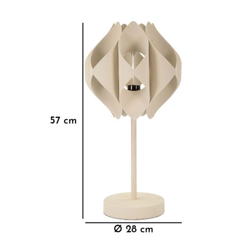 Lampe à Poser Moderne 28×28×57 Cm Forme Fluide En Métal Crème
