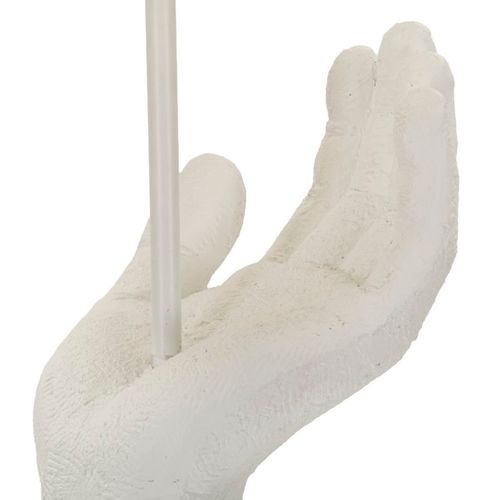 Lampe à Poser Moderne 35×35×93 Cm Sculpture Main Blanche