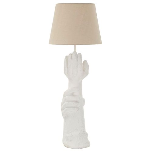 Lampe à Poser Moderne 35×35×93 Cm Sculpture Main Blanche