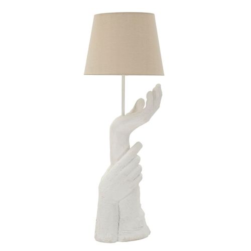 Lampe à Poser Moderne 35×35×93 Cm Sculpture Main Blanche