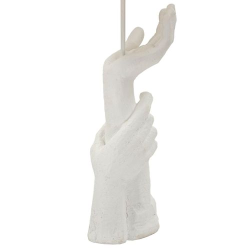 Lampe à Poser Moderne 35×35×93 Cm Sculpture Main Blanche