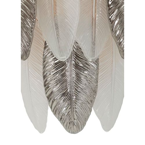 Applique Murale 24x15x29 Cm En Verre Et Métal Avec Feuillage Lumineux Multicolore Style Glam