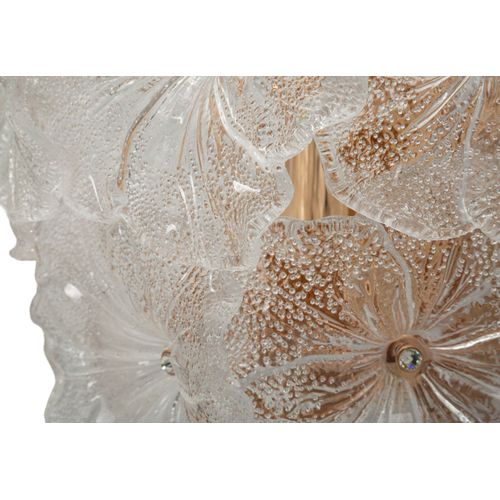 Applique Murale 33x17x28 Cm En Verre Et Métal Multicolore Style Glam Avec Effet Feuilles Légères