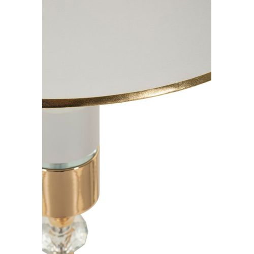 Lampadaire Ø40x160 Cm En Métal Doré Et Abat-jour Blanc Style Glam