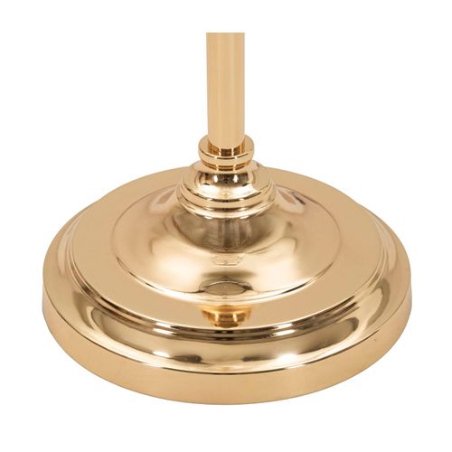 Lampadaire Ø40x160 Cm En Métal Doré Et Abat-jour Blanc Style Glam