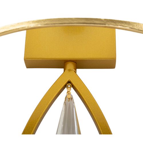 Applique Murale Vienna 26x15x50 Cm Métal Doré Et Abat-jour Blanc Style Glam