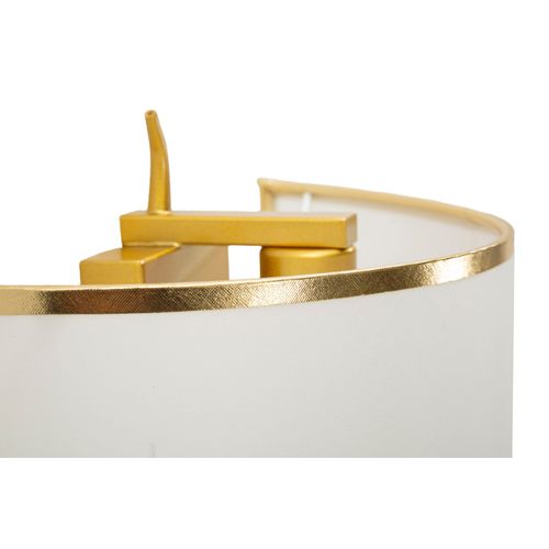 Applique Murale Vienna 26x15x50 Cm Métal Doré Et Abat-jour Blanc Style Glam