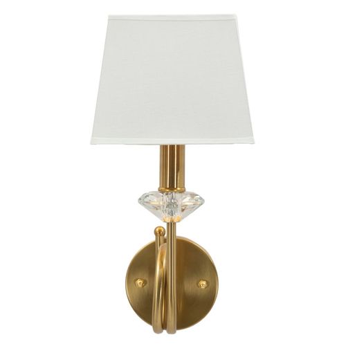 Applique Murale Élégante 18x24x40 Cm Métal Doré Verre Et Tissu Style Glam