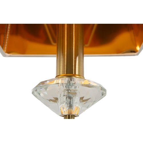 Applique Murale Élégante 18x24x40 Cm Métal Doré Verre Et Tissu Style Glam