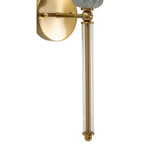 Applique Murale 17x22x57 Cm Design Glam Doré Abat-jour Plissé Blanc