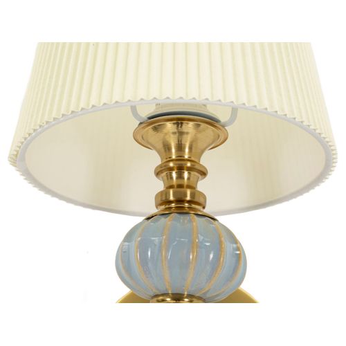 Applique Murale 17x22x57 Cm Design Glam Doré Abat-jour Plissé Blanc