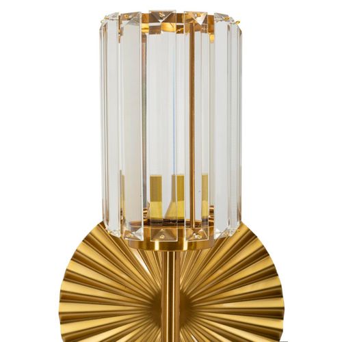 Applique Murale 20x17x47 Cm Glam Design Verre Et Métal Doré Élégant