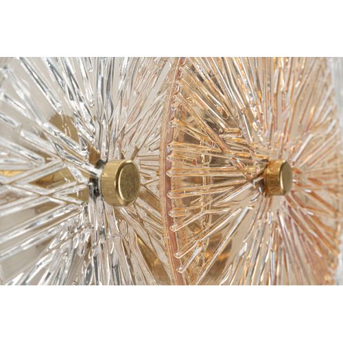 Applique Murale 42x8x20 Cm Style Oriental Métal Doré Et Verre Travaillé