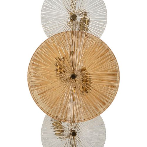 Lampadaire 30x30x164 Cm Design Oriental Métal Doré Et Verre Contemporain