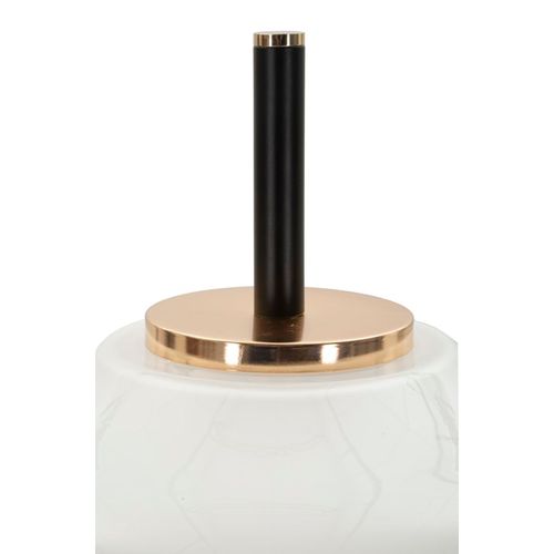 Lampadaire Vintage Ø30x168 Cm Métal Doré Noir Blanc Style Rétro Années 60