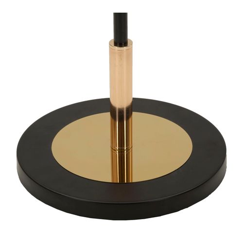 Lampadaire Vintage Ø30x168 Cm Métal Doré Noir Blanc Style Rétro Années 60