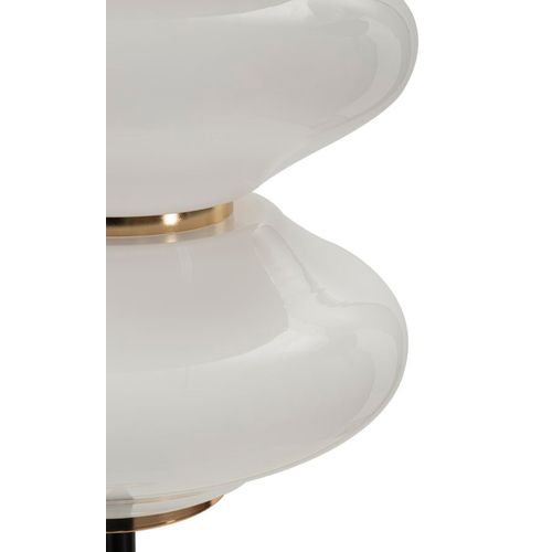 Lampadaire Vintage Ø30x168 Cm Métal Doré Noir Blanc Style Rétro Années 60