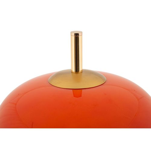 Lampadaire Ø30x16x53 Cm Métal Et Verre Vintage Industriel Doré Et Orange