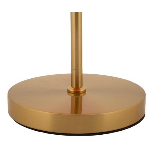 Lampadaire Ø30x16x53 Cm Métal Et Verre Vintage Industriel Doré Et Orange