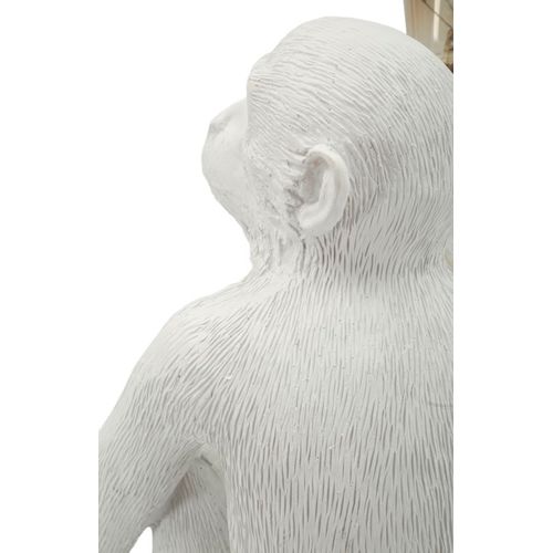 Lampe De Table Singe Assis Blanche 33x33x32 Cm Sculpturale Et Ludique