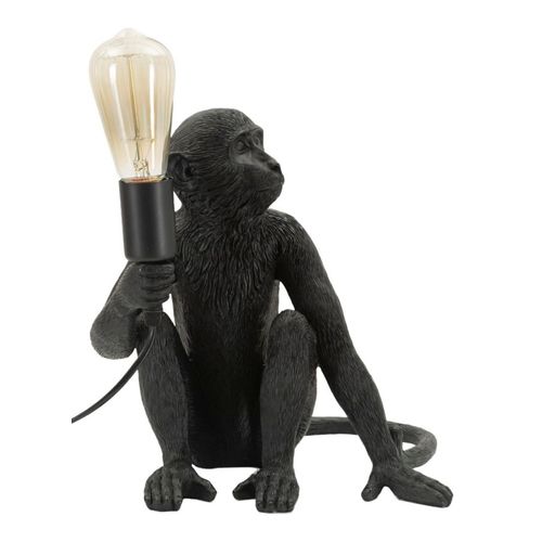 Lampe De Table Singe Assis Noire 33x33x32 Cm Design Audacieux Et Original