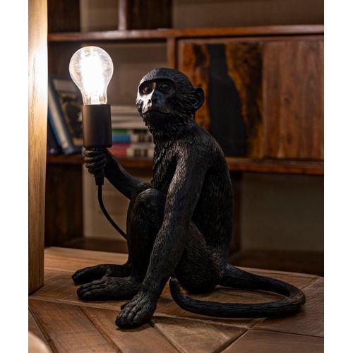 Lampe De Table Singe Assis Noire 33x33x32 Cm Design Audacieux Et Original