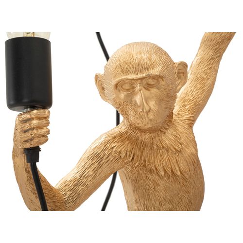 Applique Murale Singe Doré 32x32x64 Cm Design Ludique Et Décoratif Pour Intérieur Élégant