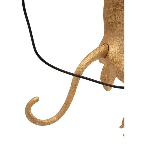 Applique Murale Singe Doré 32x32x64 Cm Design Ludique Et Décoratif Pour Intérieur Élégant