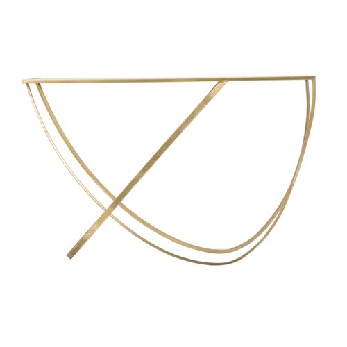 Console Glamour Noire Et Dorée En Métal Et Miroir, Design Sinueux 120x40x79 Cm