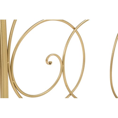 Console Rectangulaire Dorée Avec Plateau Miroir, Lignes Douces Et Sinueuses 140x40x80 Cm