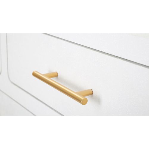 Console Blanche Style Années 70 Avec Tiroirs Et Pieds Dorés 110x40x80 Cm