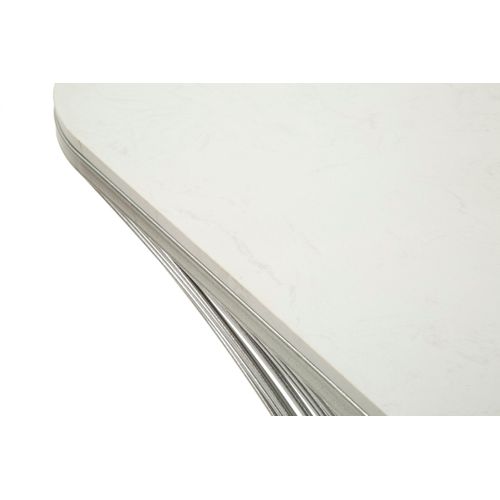 Console Stripe En Métal Argenté Et Marbre 120x35 Cm, Design Élégant Et Raffiné