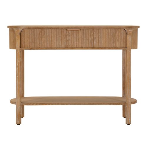 Console En Bois Naturel 110x40 Cm, Design Moderne Et Épuré Pour Séjour