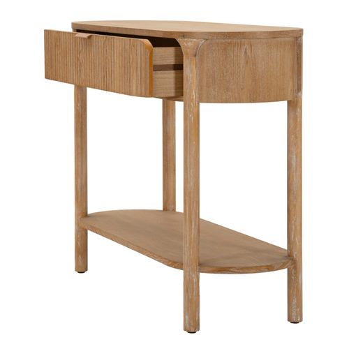 Console En Bois Naturel 110x40 Cm, Design Moderne Et Épuré Pour Séjour